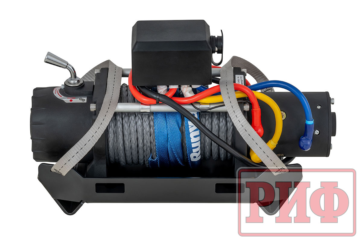 Лебёдка переносная РИФ 9500SR c облегчённой площадкой и проводами (синт. трос)