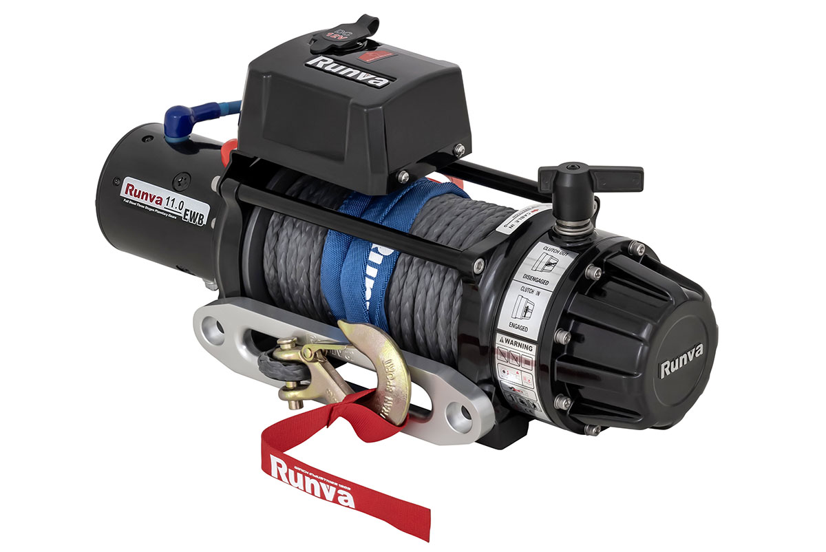Лебёдка автомобильная электрическая 12V Runva EWB11000SSR 5000 кг (влагозащищенная) синтетический трос