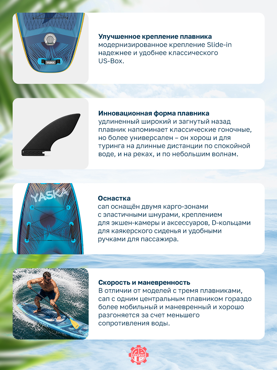 Сапборд надувной YASKA SAGAMORE 335x88x15 см (синий)