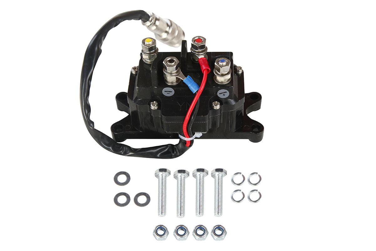 Лебёдка электрическая 12V Runva 2500 lbs 1140 кг (синтетический трос)