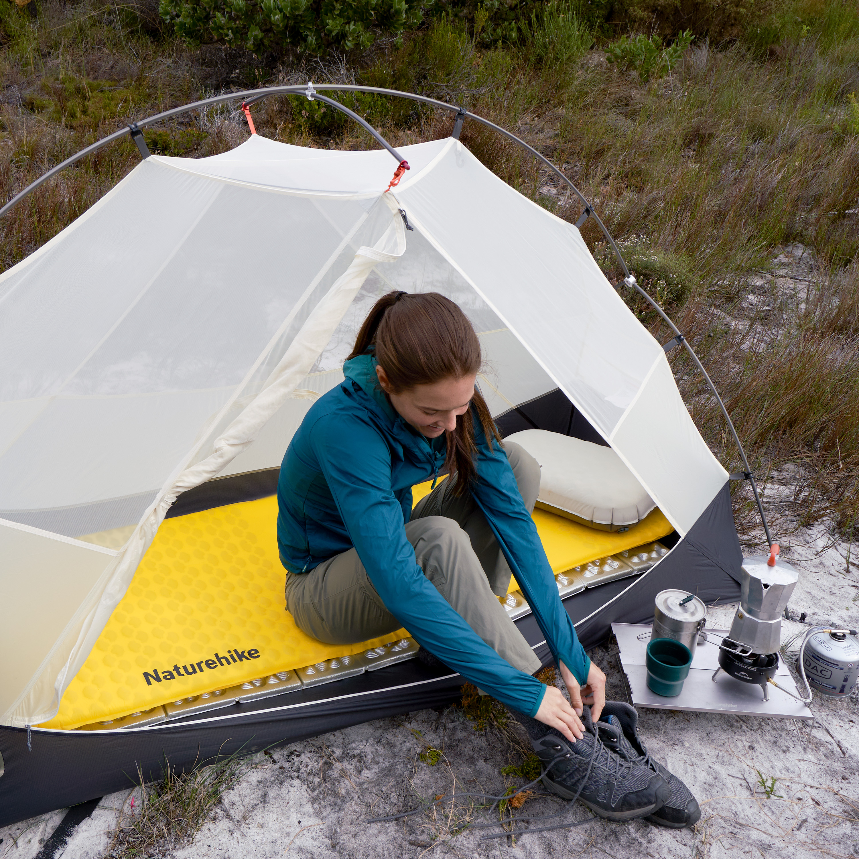 Коврик надувной Naturehike 196х65х3,5 см, желтый