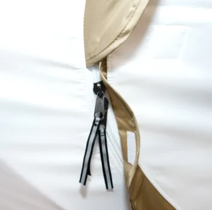 Палатка зимняя куб СЛЕДОПЫТ "Premium" 4,2х2,1 м, 2-х комнатная, 3 слоя, оливковый/белый