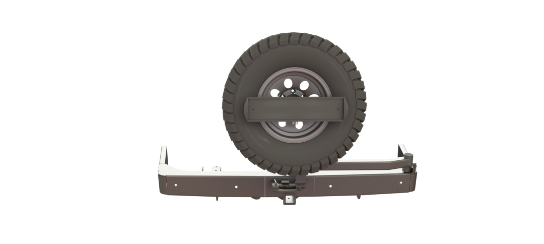 Бампер задний силовой LC150 2017+ AT35 c квадратом, кроншт. крепл. запасн. колес