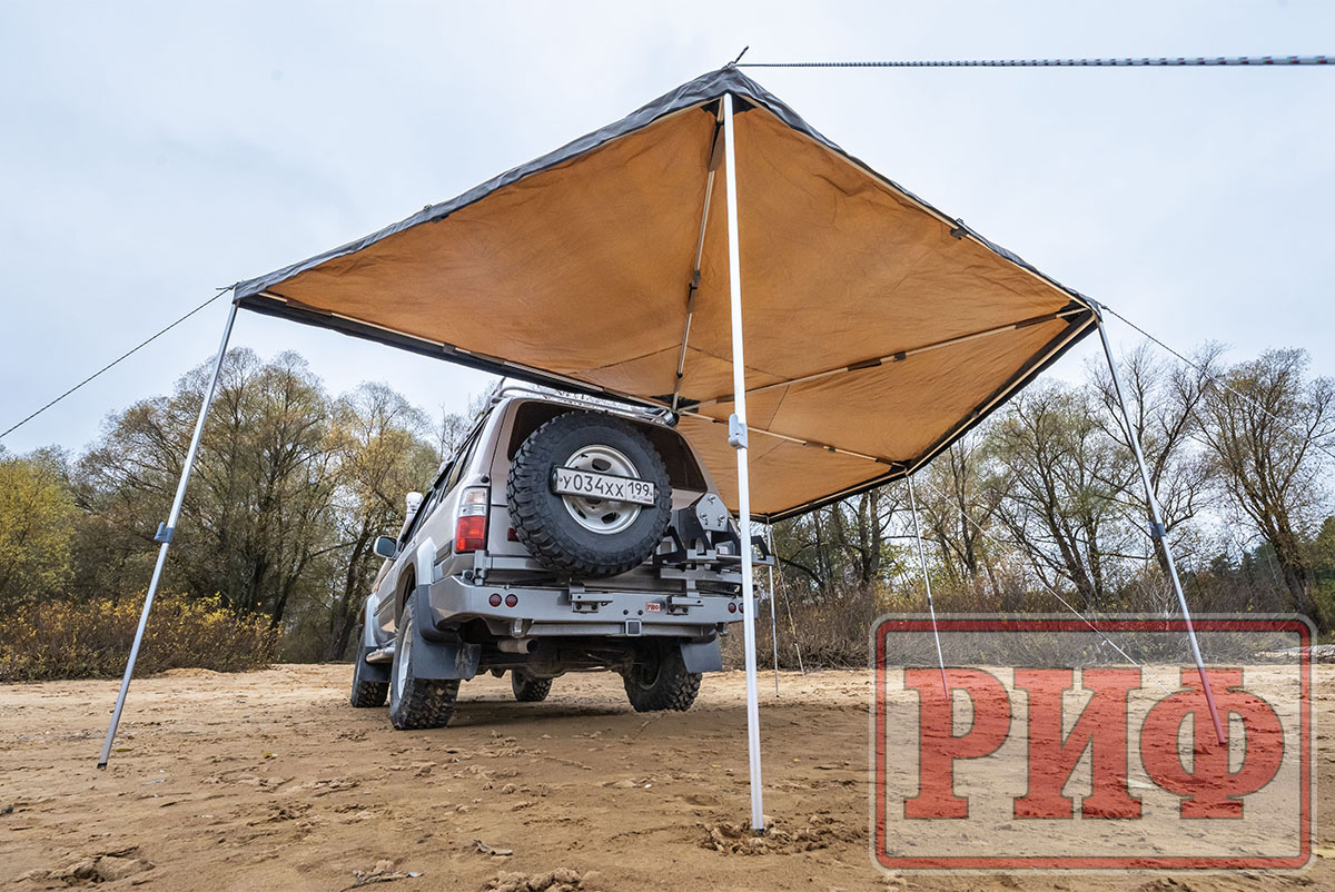 Маркиза автомобильная РИФ комбинированная (прямоугольная с веерной частью) 2,0х2,0 м (правая)