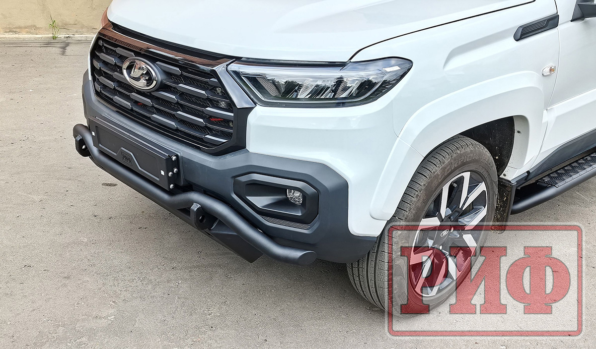 Бампер РИФ силовой передний/защита штатного бампера Lada Niva Travel 2025+ с защитой радиатора