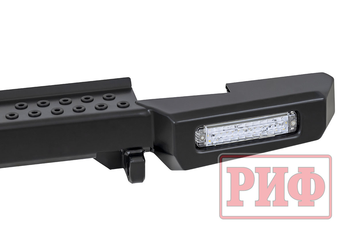 Бампер РИФ силовой задний УАЗ Хантер с фонарями, возможностью установки фаркопа, стандарт