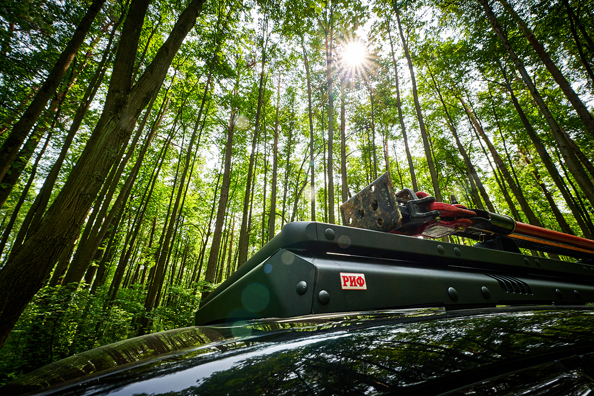 Багажник экспедиционный (платформа) алюминиевый РИФ 1200x2080 мм для Toyota Land Cruiser 200 (с крепежом)