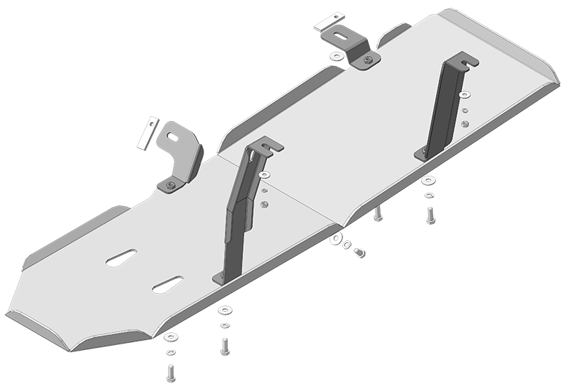 Защита топливного бака алюминиевая 5 мм RAM 1500 (2018 - 2024 )