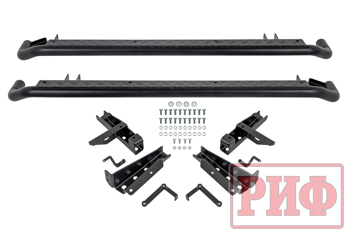 Пороги РИФ силовые Lada Niva Travel (черный алюминий)