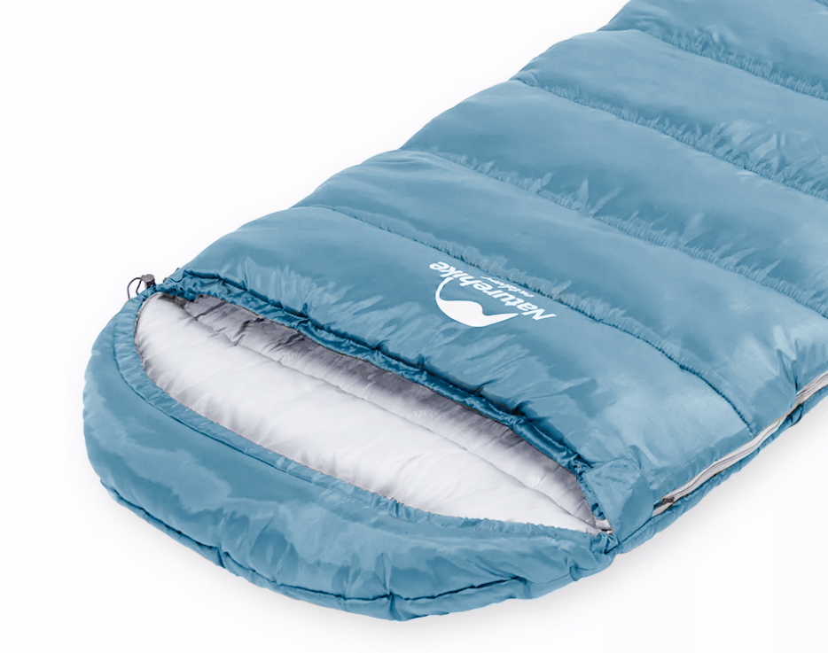Мешок спальный Naturehike U250, (190х30)х75 см, (правый) (ТК: +6C), голубой