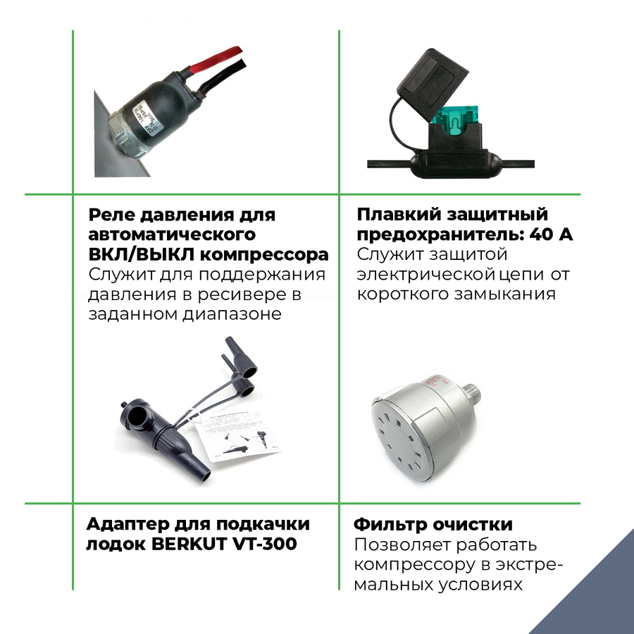 Пневмосистема с ресивером 2,85л BERKUT SA03