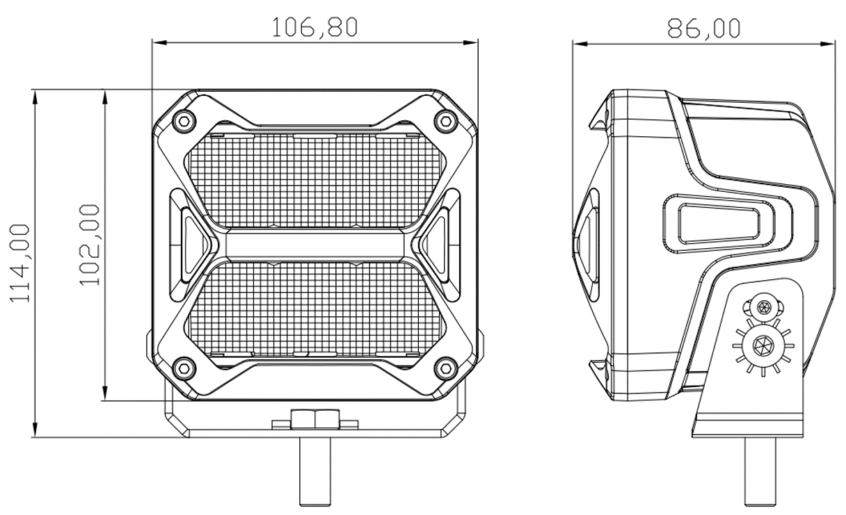 Светодиодная фара водительского света РИФ 107x102x86 мм 60W LED