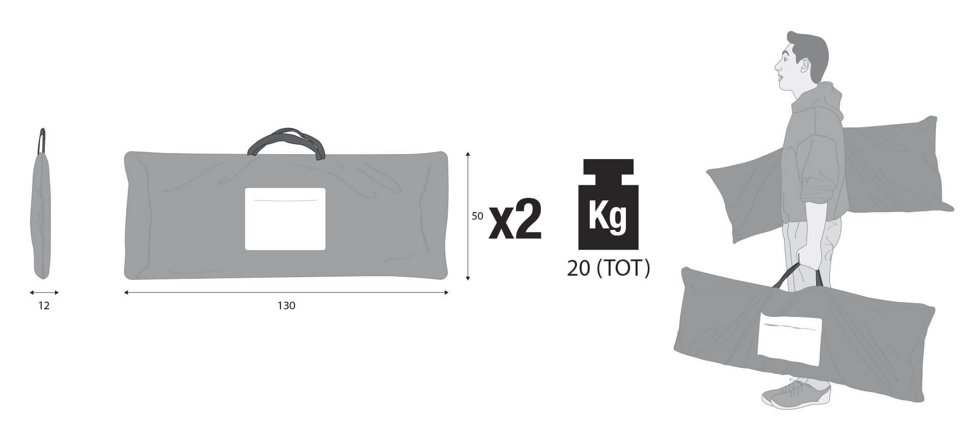 Веранда к палатке AUTOHOME MAGGIOLINA AIRLANDER, тент серый, высота 220 см