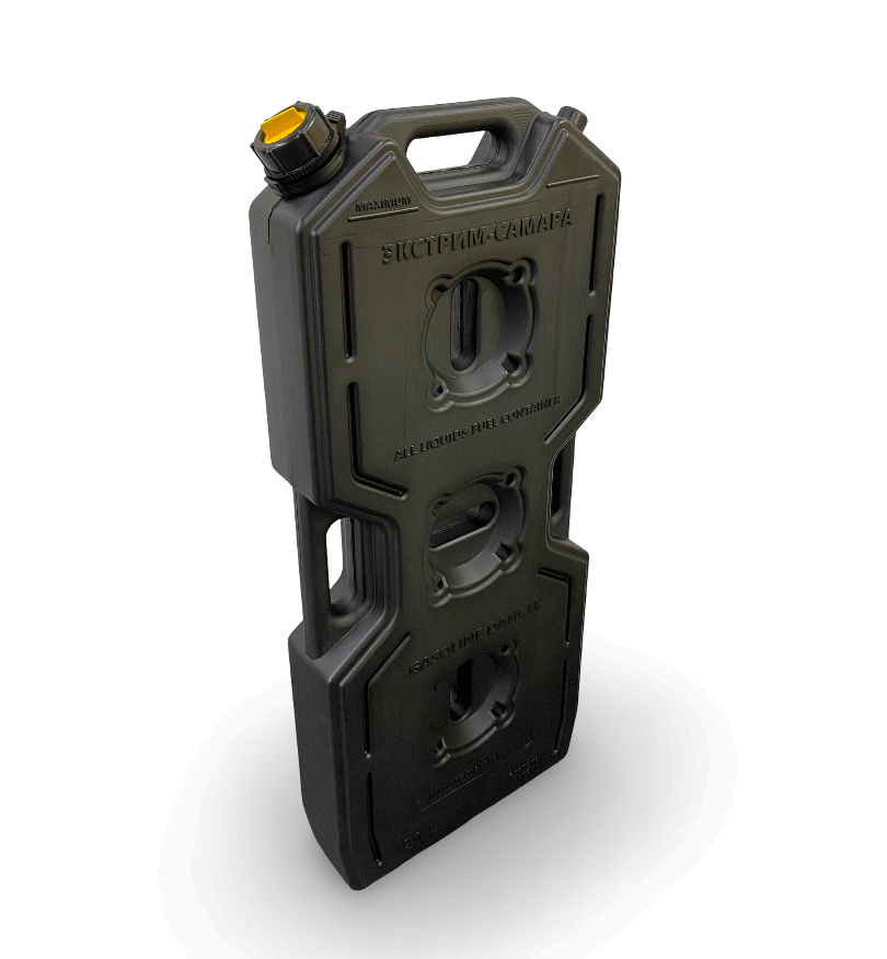 Канистра Экстрим Самара 20л (Черная) с малым клапаном + крышка носик