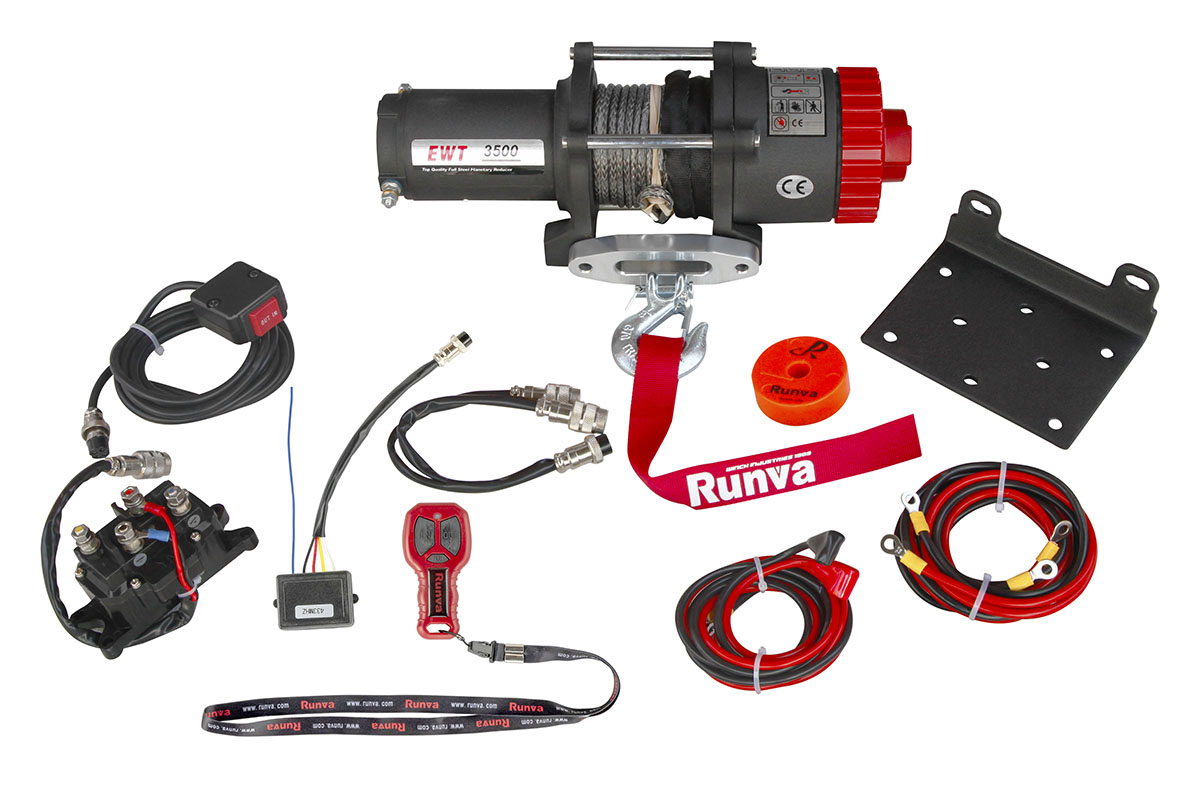 Лебёдка электрическая 12V Runva EWT3500ASR 1588 кг (синтетический трос)