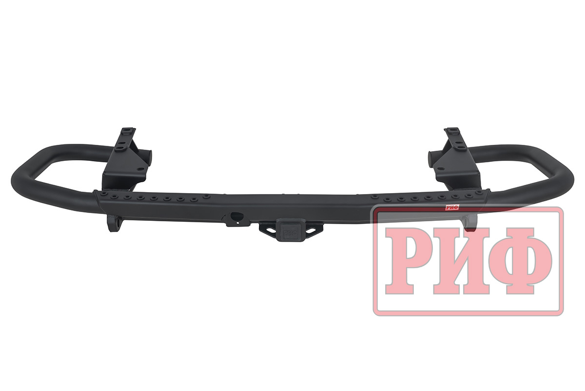 Бампер задний силовой/защита штатного бампера РИФ Toyota Land Cruiser 200 2007-2015 c квадратом под фаркоп