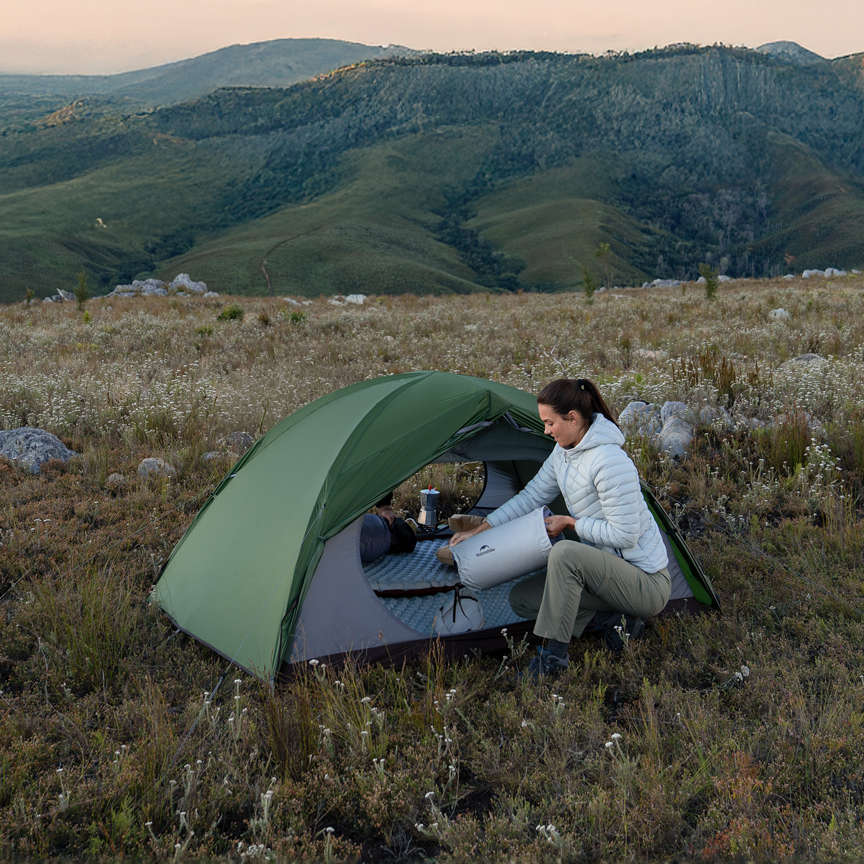 Палатка Naturehike Cloud-Creek PRO, 2-местная, зеленая