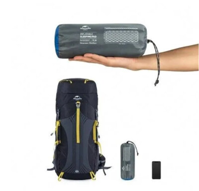 Коврик надувной Naturehike 195х59х6,5 см, серый (без надувного мешка)