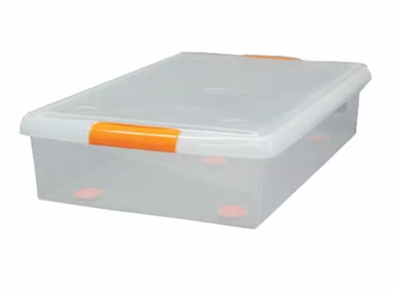 Короб для хранения IRIS THIN BOX 34л, прозрачный (уценка)