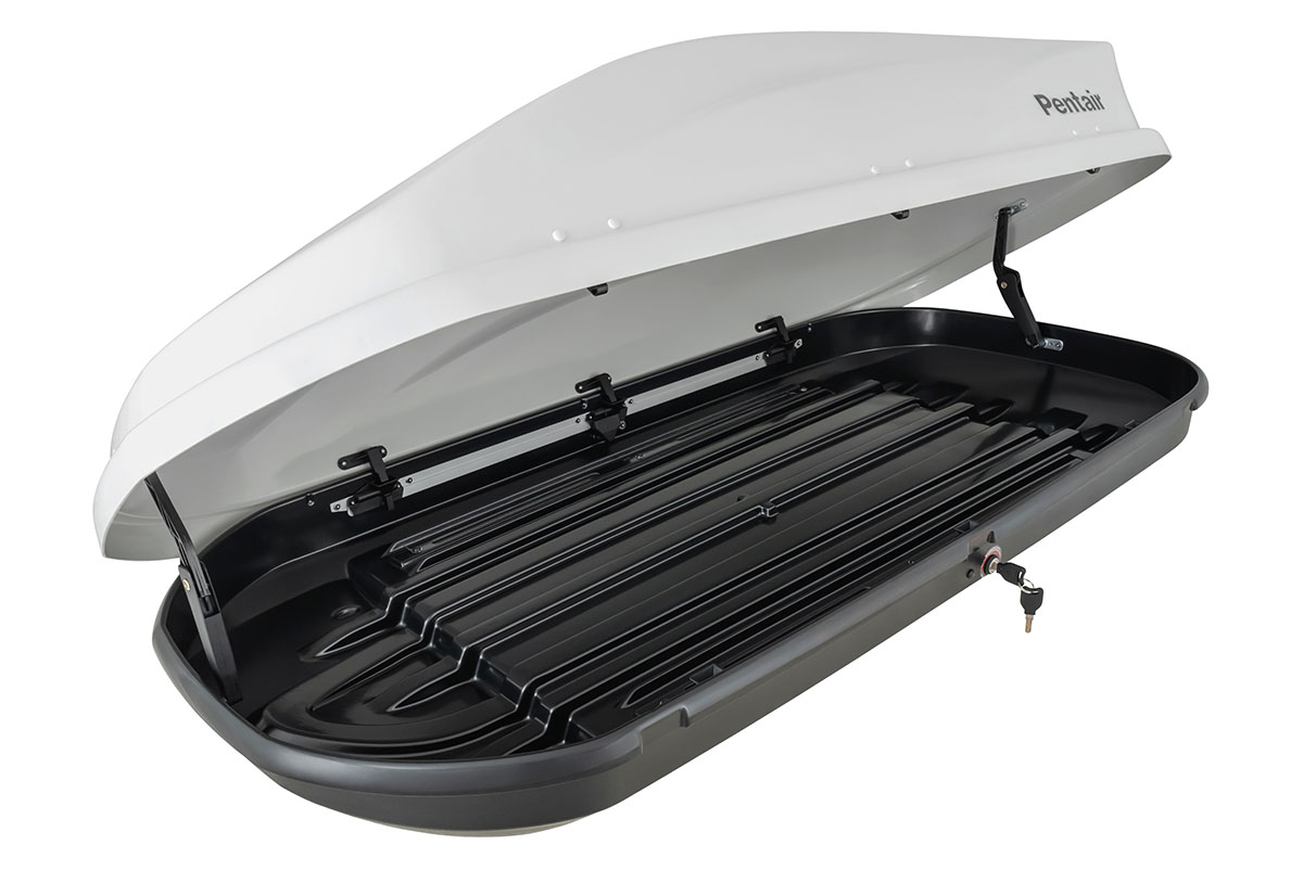 Бокс автомобильный на крышу Pentair PYTHON 450L белый глянец, двусторонний