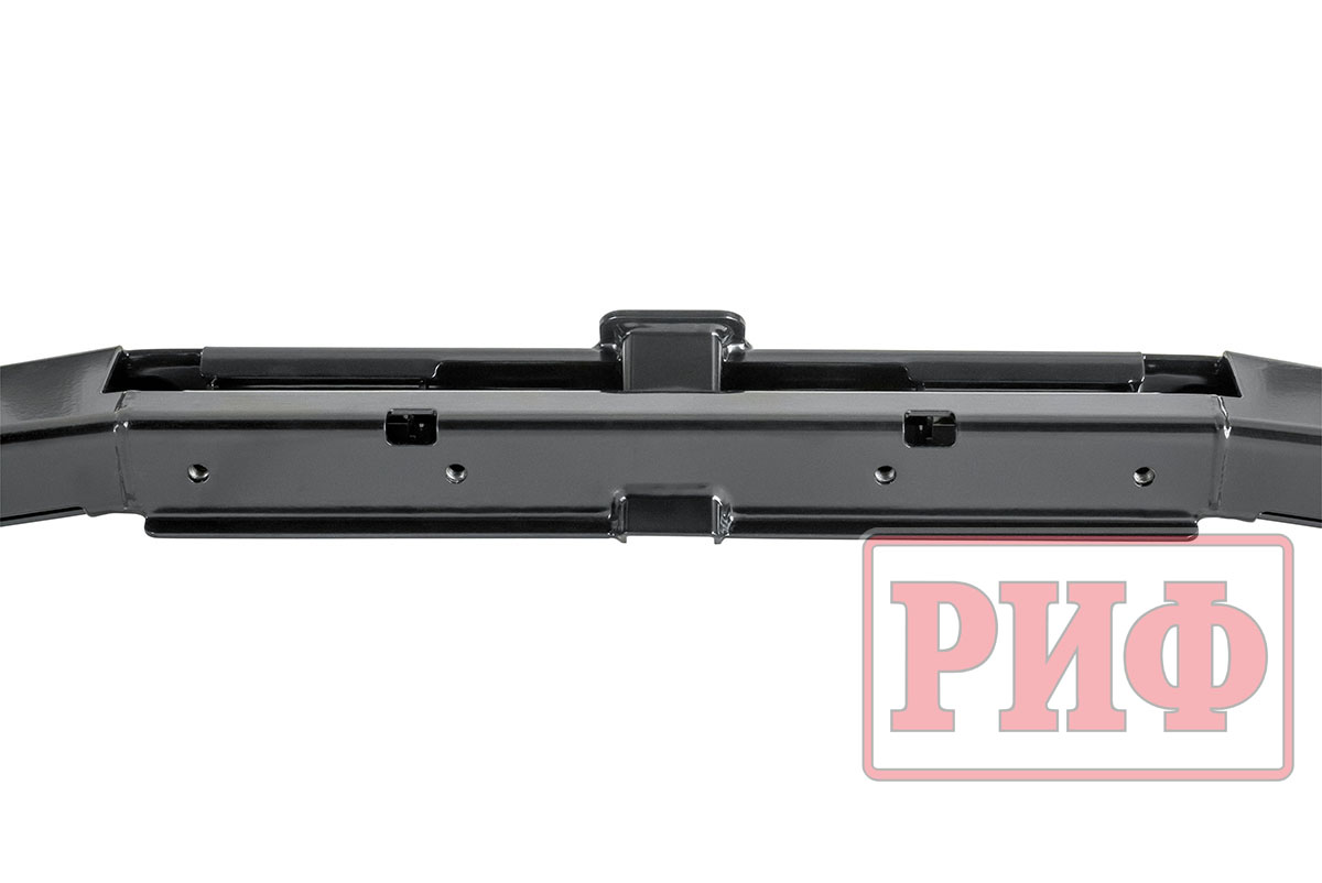 Бампер передний силовой/защита штатного бампера РИФ УАЗ Патриот 2015+ с квадратом под фаркоп и защитой рулевых тяг (стандарт)