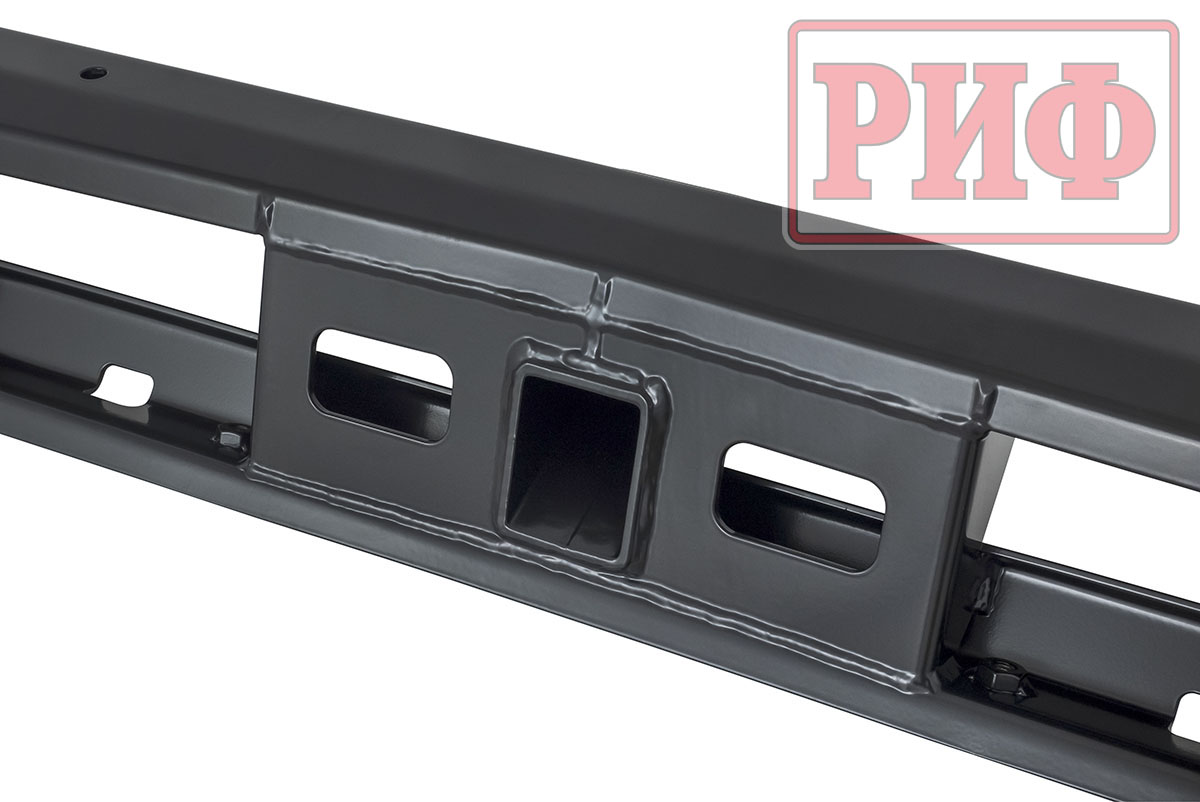 Бампер передний силовой/защита штатного бампера РИФ Renault Duster 2021+ с квадратом под фаркоп и защитой радиатора