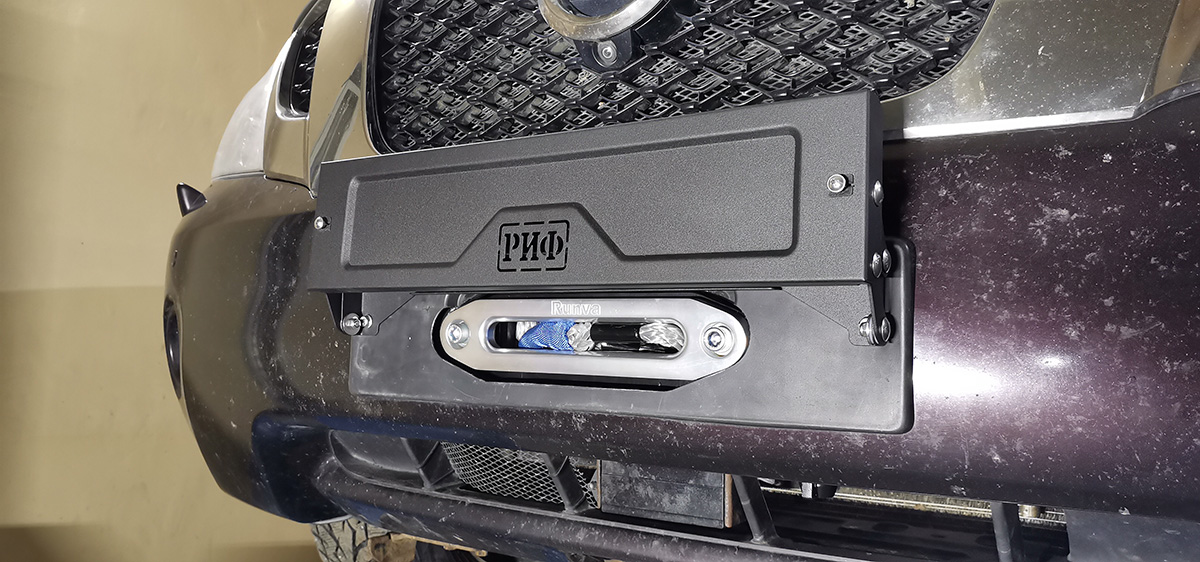 Площадка РИФ под лебёдку в штатный бампер Nissan Patrol Y62 2010+