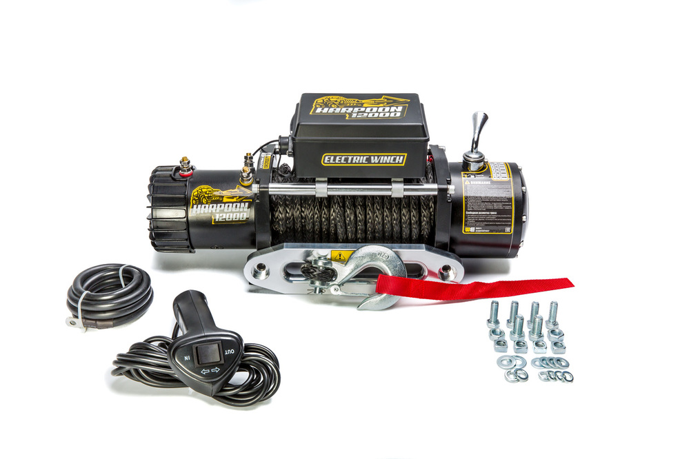 Лебёдка автомобильная электрическая 12000 (5433кг) (12V). С синтетическим тросом