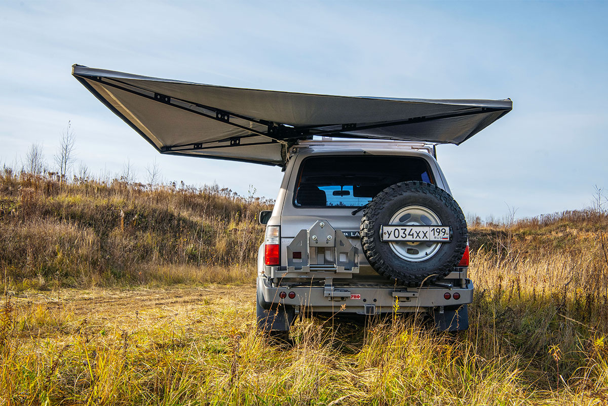 Маркиза автомобильная РИФ безопорная, веерная 2,3х2 м (левая)