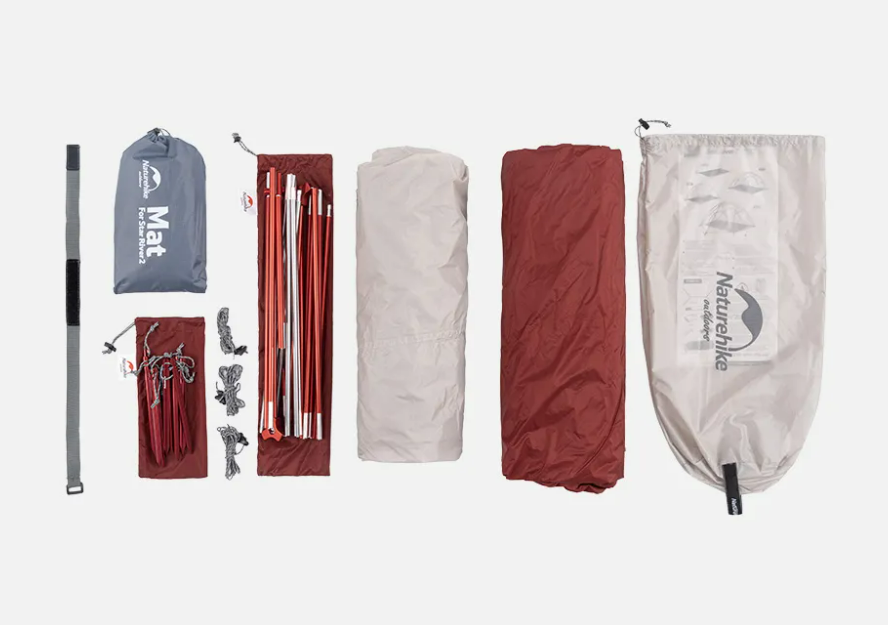 Палатка Naturehike Star-River Si 2-местная, алюминиевый каркас, сверхлегкая, серо-красная