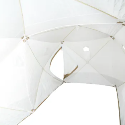 Палатка зимняя куб СЛЕДОПЫТ "Premium" 4,2х2,1 м, 2-х комнатная, 3 слоя, оливковый/белый