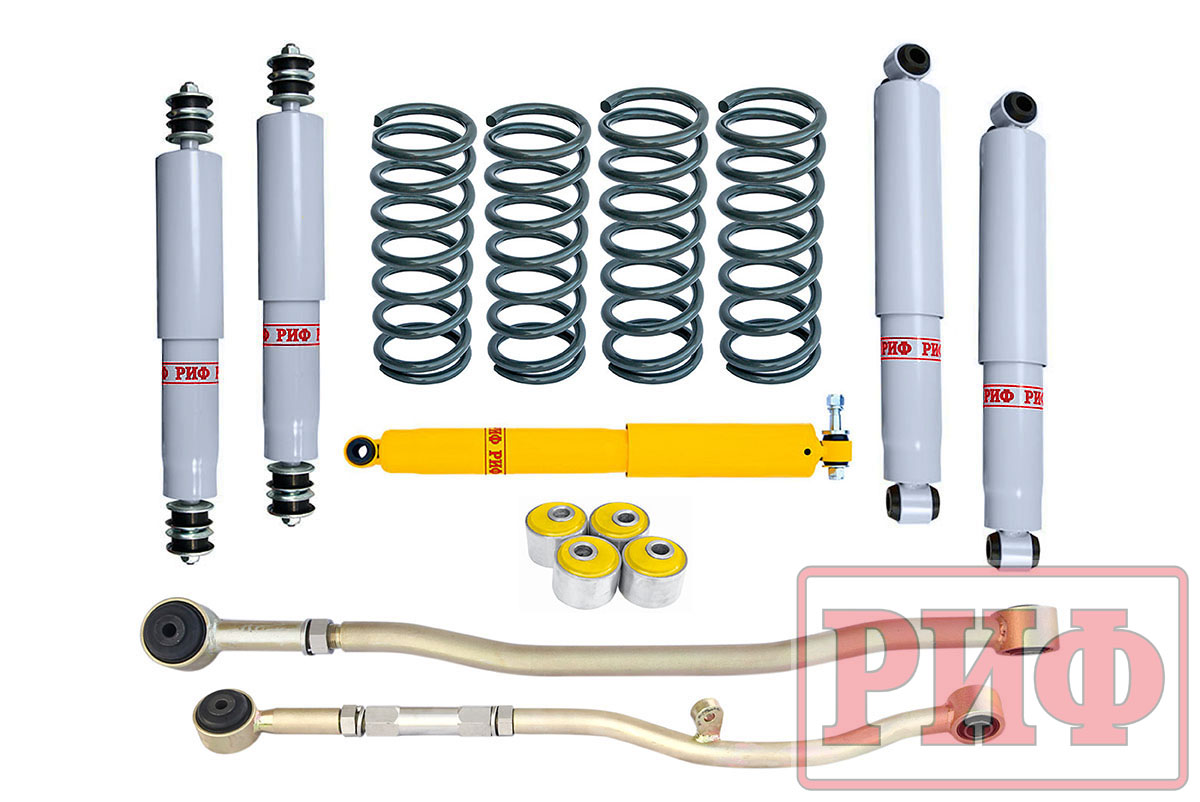 Лифт-комплект РИФ газовый Nissan Patrol Y61 2000+ лифт 50 мм средний (левый руль)