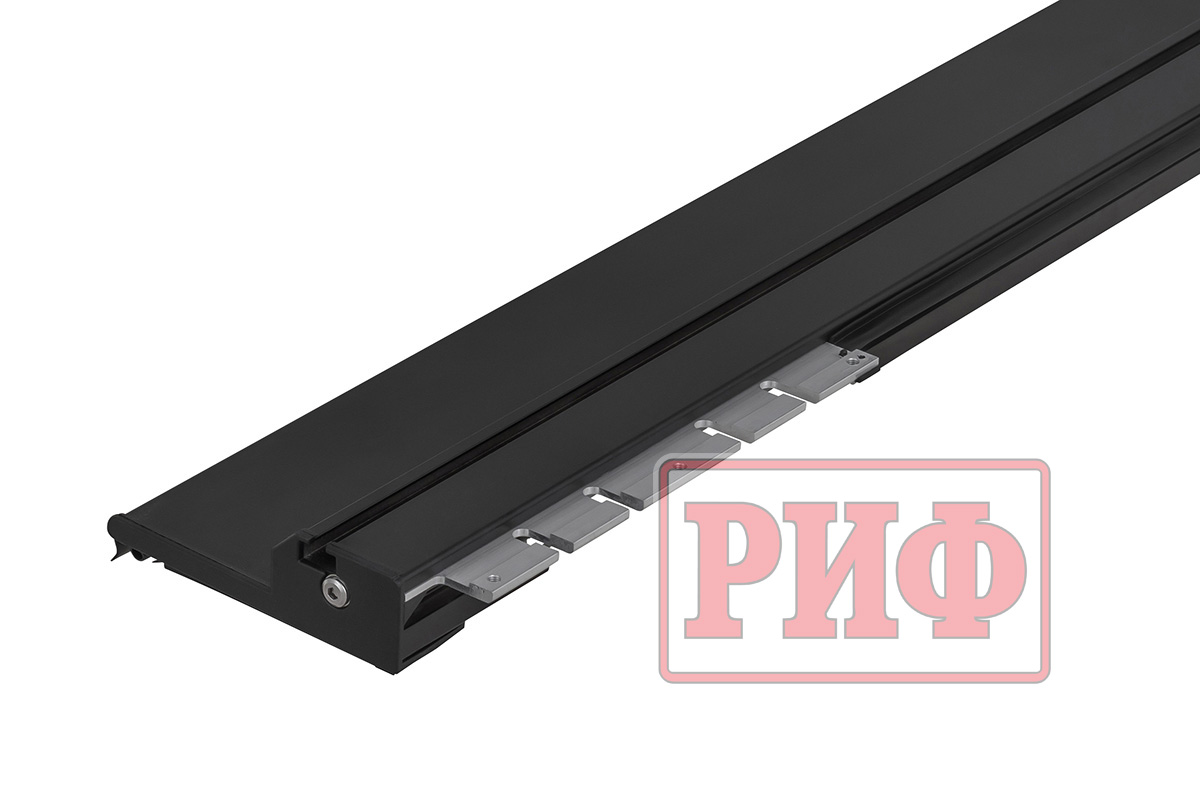 Крышка кузова РИФ для Mitsubishi L200 2024+, роллета раздвижная, алюминиевая, черная 1550x1533 мм