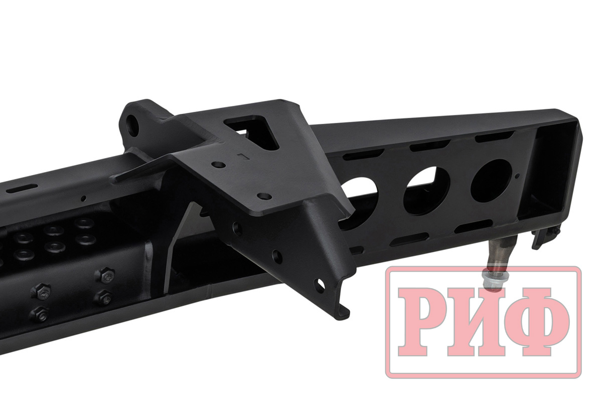 Бампер РИФ силовой задний для ГАЗ Соболь NN 4x4 с фонарями, калиткой, возможностью установки фаркопа, стандарт