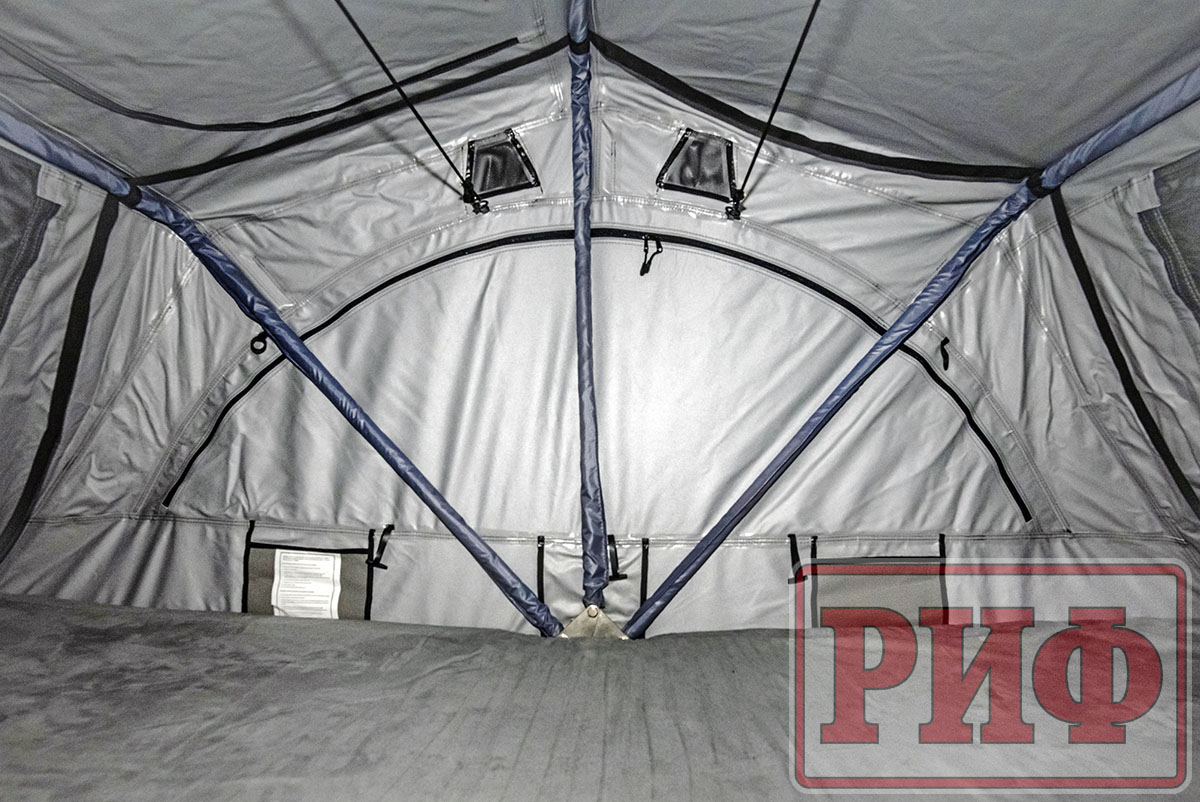 Палатка на крышу автомобиля РИФ Soft RT02-120 PRO, тент серый, 120х(240+70)х115 см