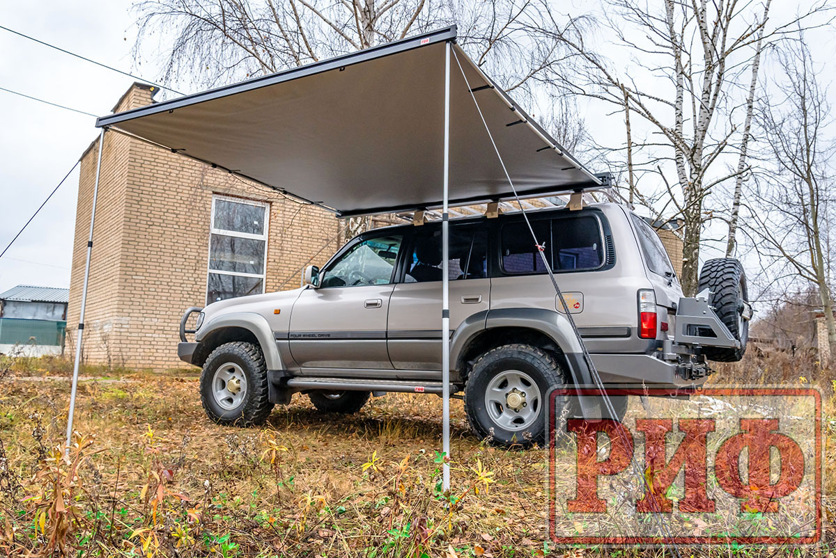 Маркиза автомобильная РИФ 2,13х2,5 м полуавтомат (винил) темно-серая