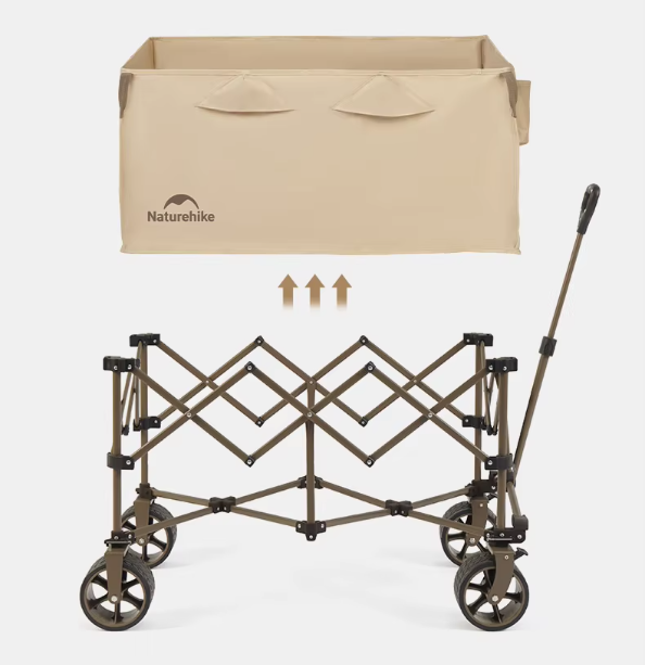 Тележка туристическая Naturehike Rubiks Cube 86,5х50х108.5 см, 150 л, бежевая
