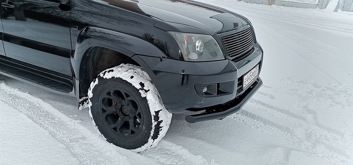 Бампер РИФ силовой передний/защита штатного бампера Toyota Land Cruiser Prado 120 c защитой радиатора