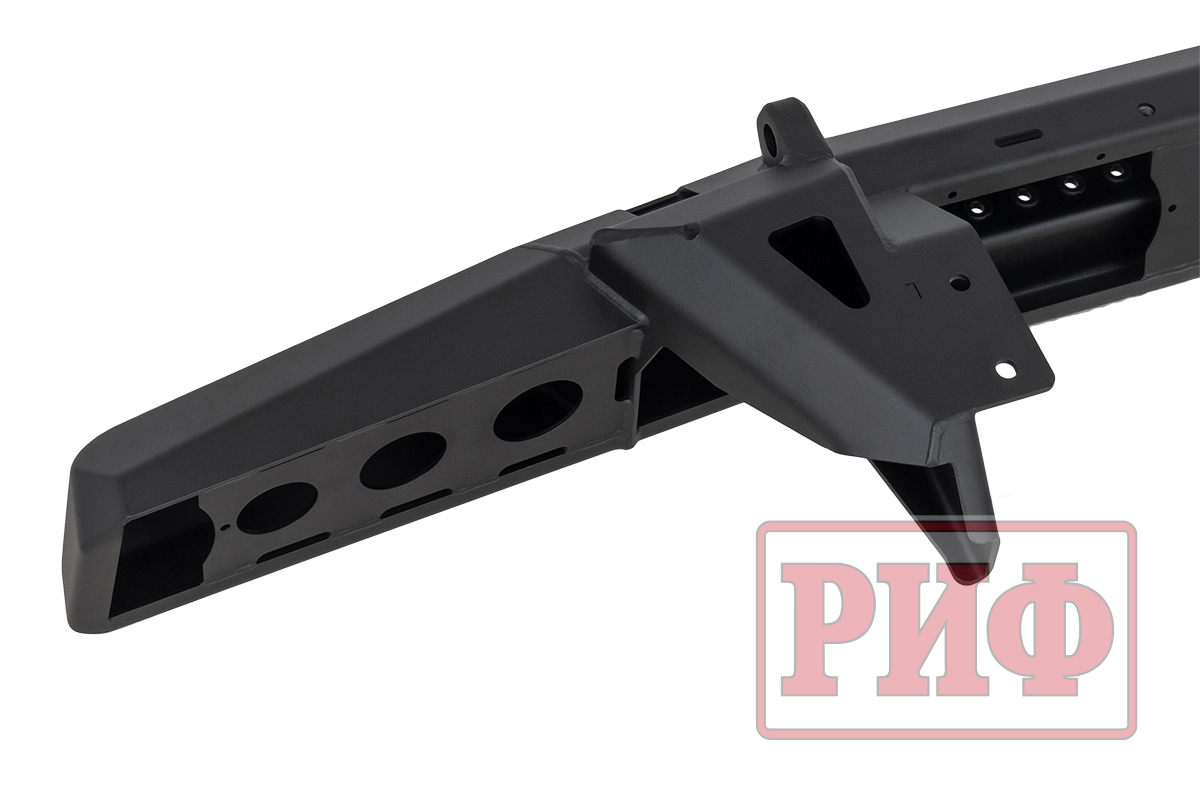 Бампер РИФ силовой задний для ГАЗ Соболь NN 4x4 с фонарями, возможностью установки фаркопа, стандарт