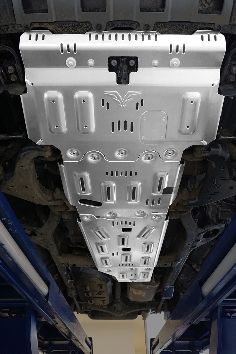 Защита Falcon радиатора, картера, РК, КПП для Toyota Land Cruiser Prado 250, (2.4T бензин), алюминий 8 мм