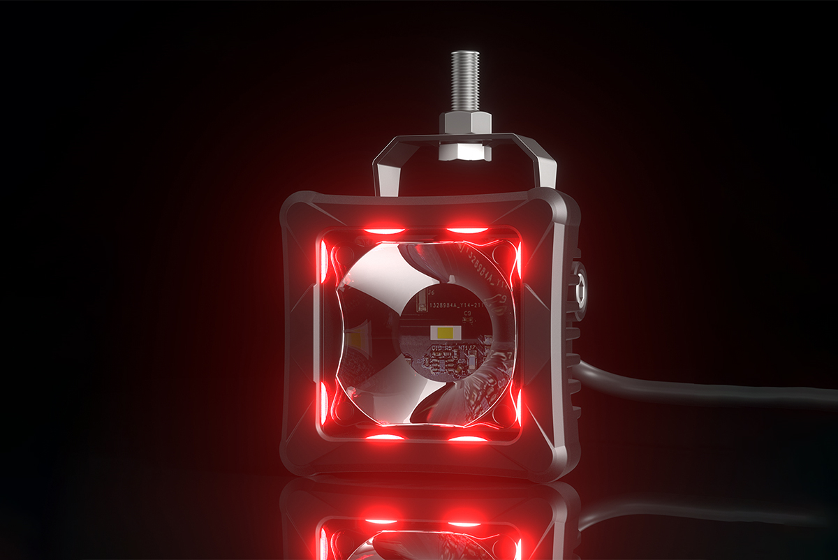 Светодиодная фара дальнего света AURORA 76x76 мм 30W с RGB подсветкой