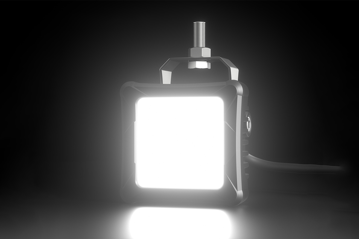 Светодиодная фара дальнего света AURORA 76x76 мм 30W с RGB подсветкой