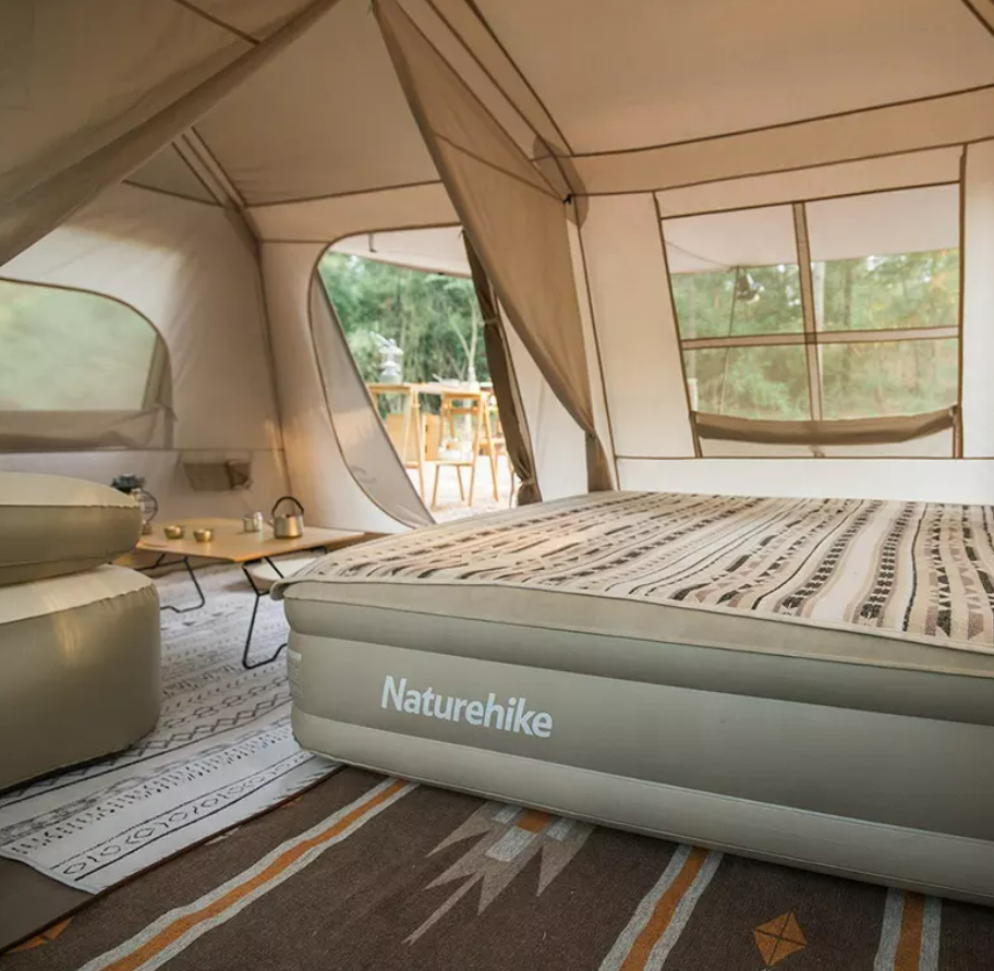 Палатка Naturehike Village 13 автоматическая 5-8-местная, коричневая BlackOut