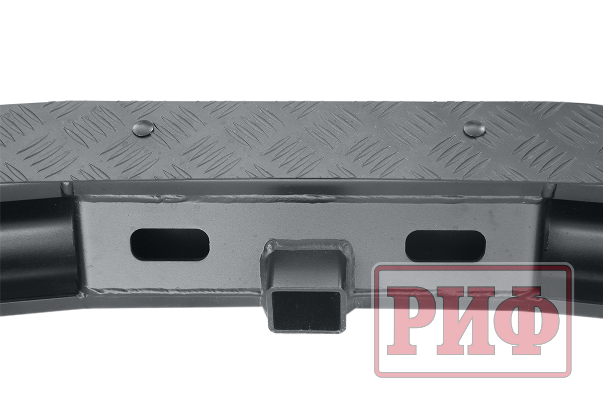 Бампер РИФ задний силовой/защита штатного бампера Mitsubishi Pajero Sport 2015-2020 c квадратом под фаркоп