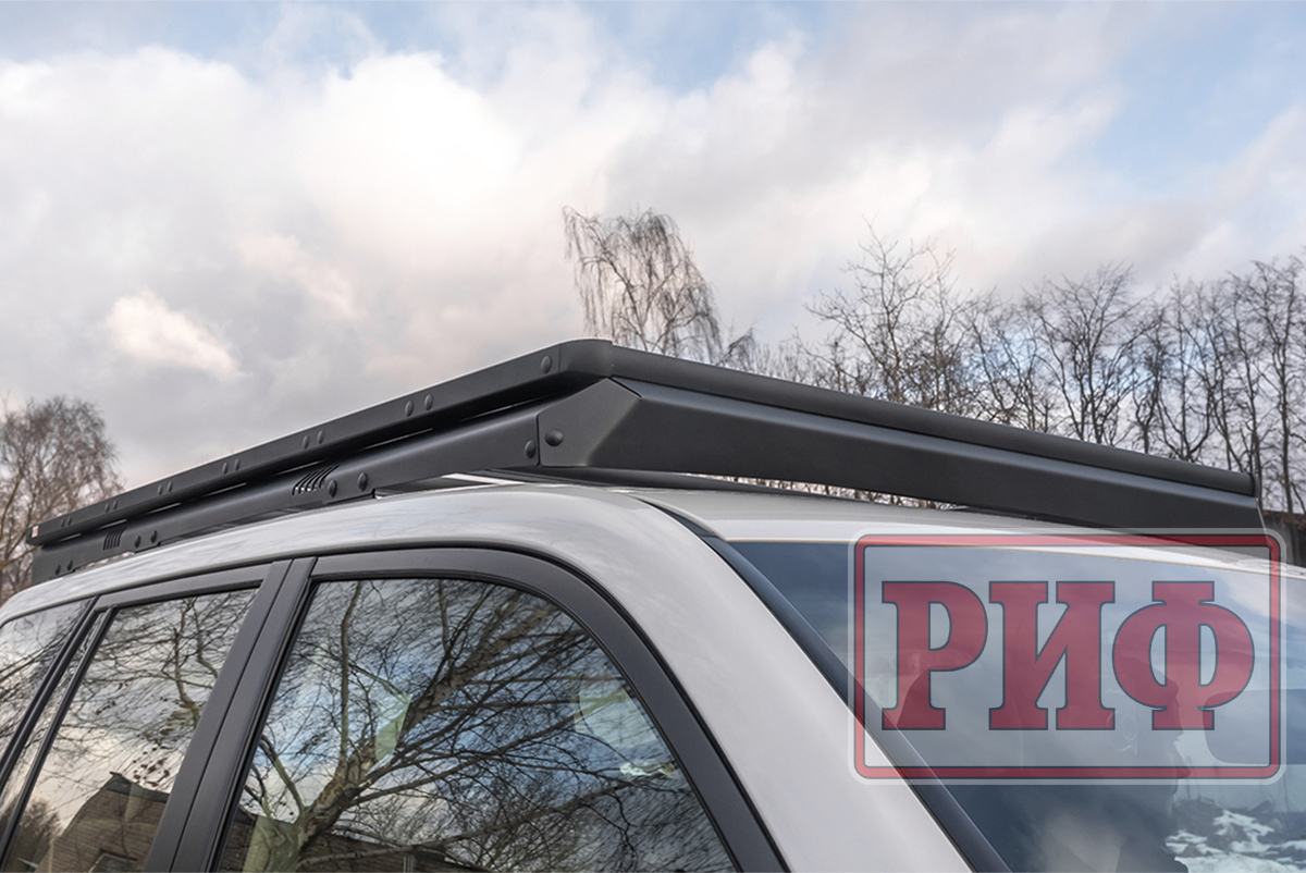 Багажник экспедиционный (платформа) алюминиевый РИФ 1150x2080 мм для Toyota Land Cruiser Prado 150 (с крепежом)