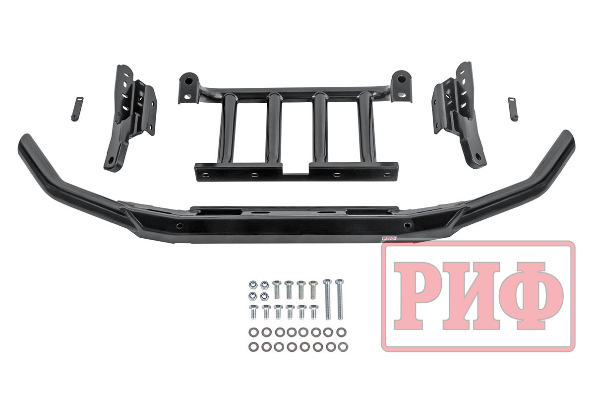 Бампер передний силовой/защита штатного бампера РИФ УАЗ Патриот 2015+ с защитой рулевых тяг (стандарт)