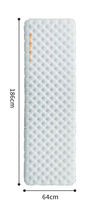 Коврик надувной Naturehike 186х64х8 см, серый, без мешка