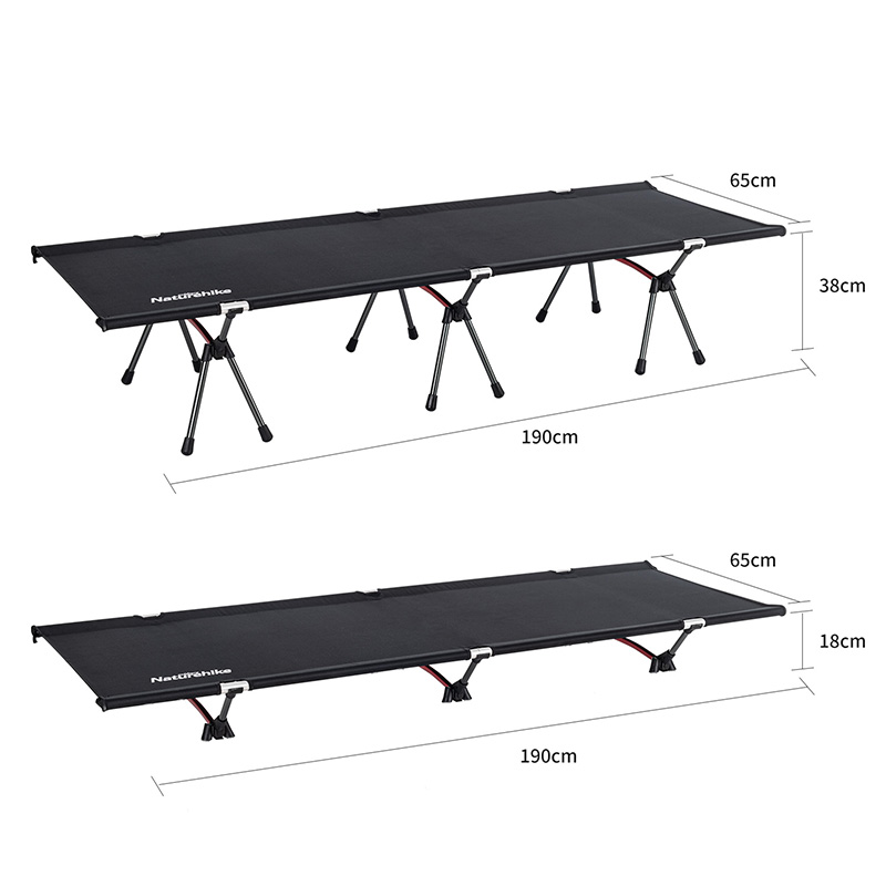 Раскладушка Naturehike XJC06 190х65х38 см, до 150 кг, черная
