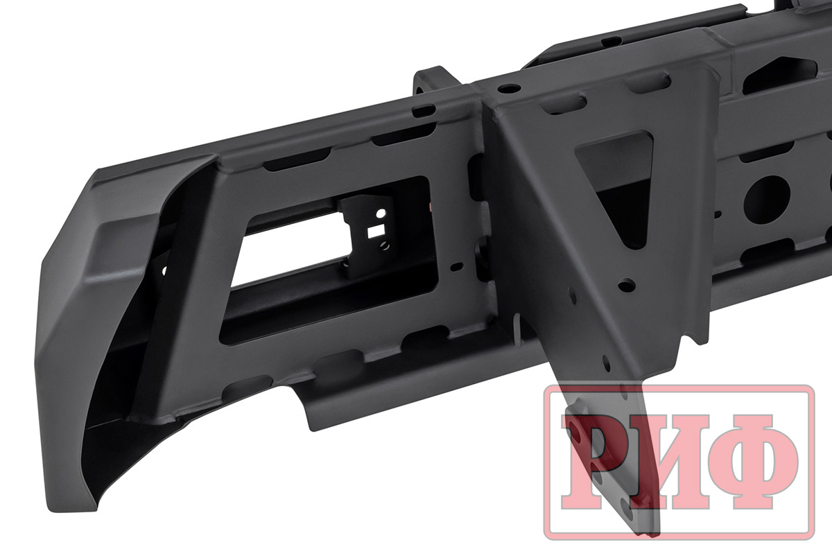 Бампер РИФ силовой задний Great Wall Poer с квадратом под фаркоп и фонарями
