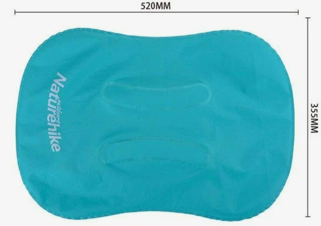 Подушка туристическая надувная Naturehike 42x32x11см, голубая